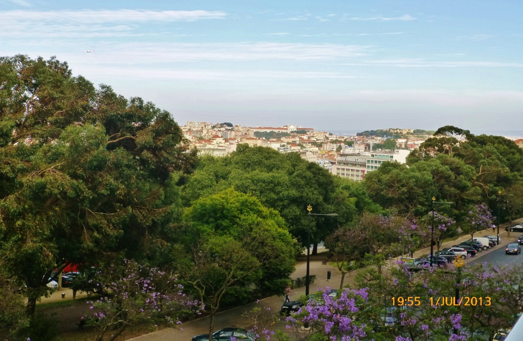 Parque Eduardo VII visto do quarto do Sana Rex Hotel.