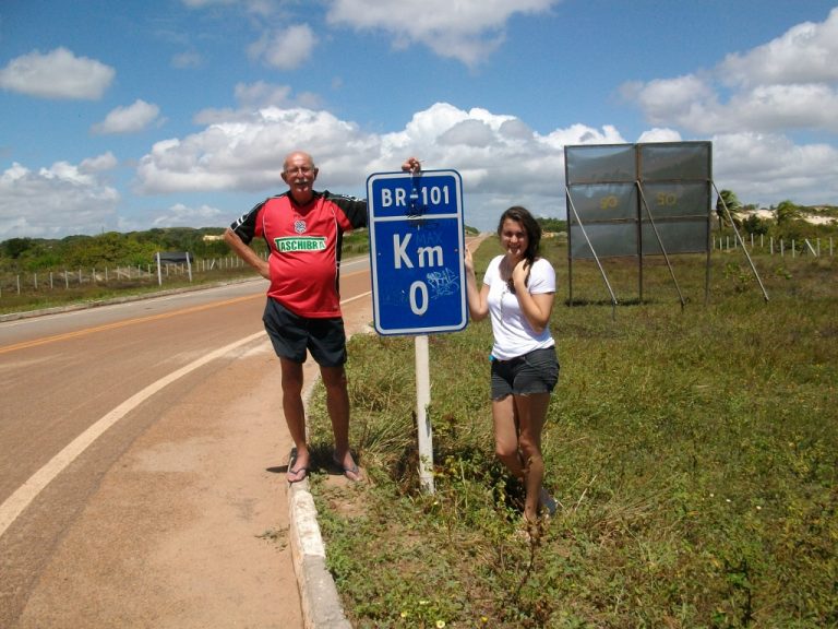 Nada melhor para ilustrar o "Km 0" da BR 101 do que esta sequencia de fotos mico.